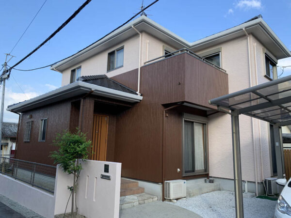 熊本市 外壁塗装事例 超低汚染リファインMF-IRフッ素ツートン塗り替え