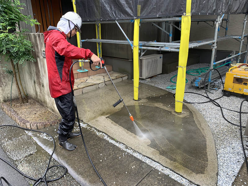 土間も洗浄しました。