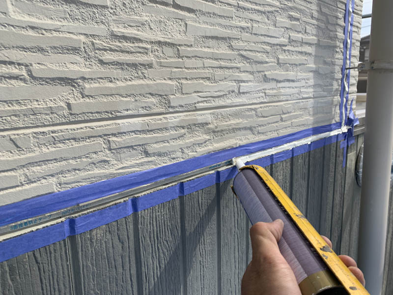 横目地の施工中の様子です。