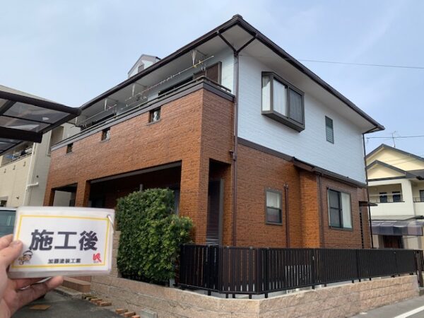 熊本市 屋根・外壁塗装事例 外壁スズカファインWB多彩仕上げ工法