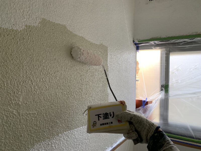 壁の下塗り状況です。