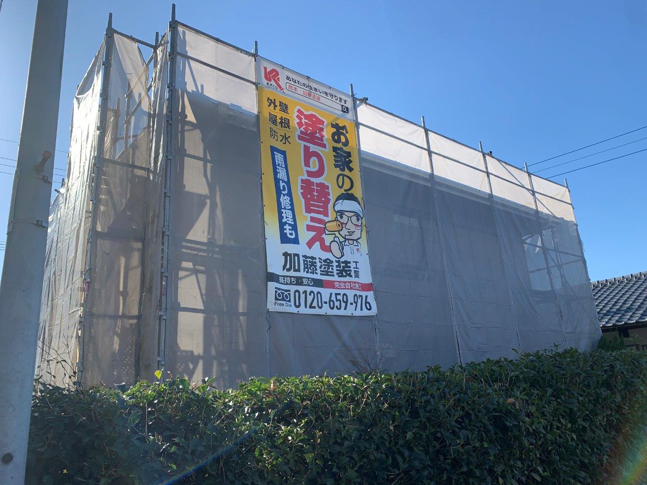 熊本市東区御領の塗装工事、高圧洗浄！コケや藻も綺麗に除去！