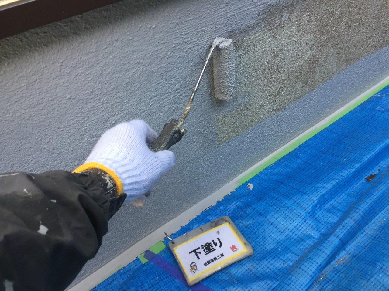 合志市　外壁塗装工事　はばきの塗装をおこないました。