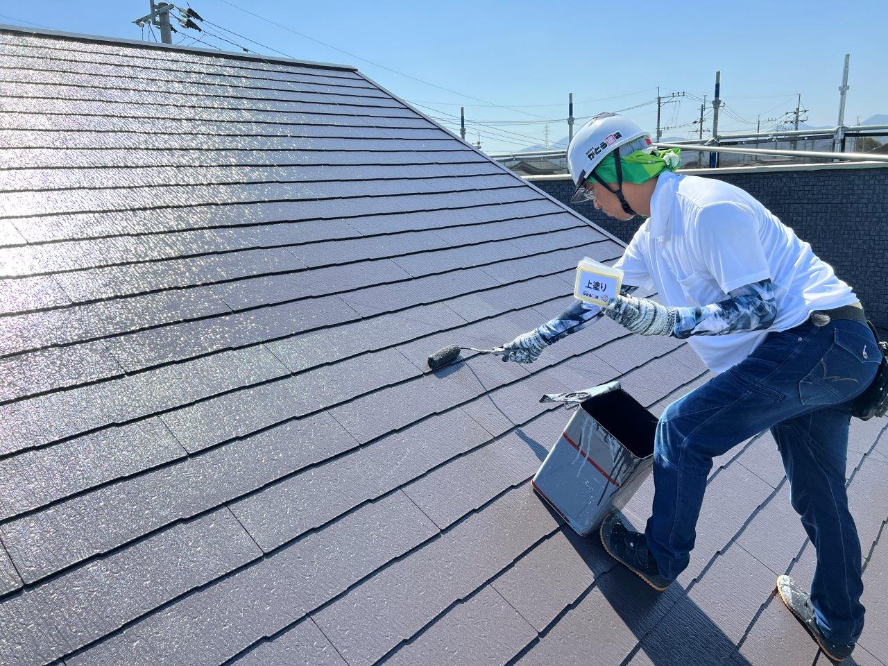 菊池郡菊陽町Y様邸　屋根塗装　無機フッ素塗料で塗装しました。