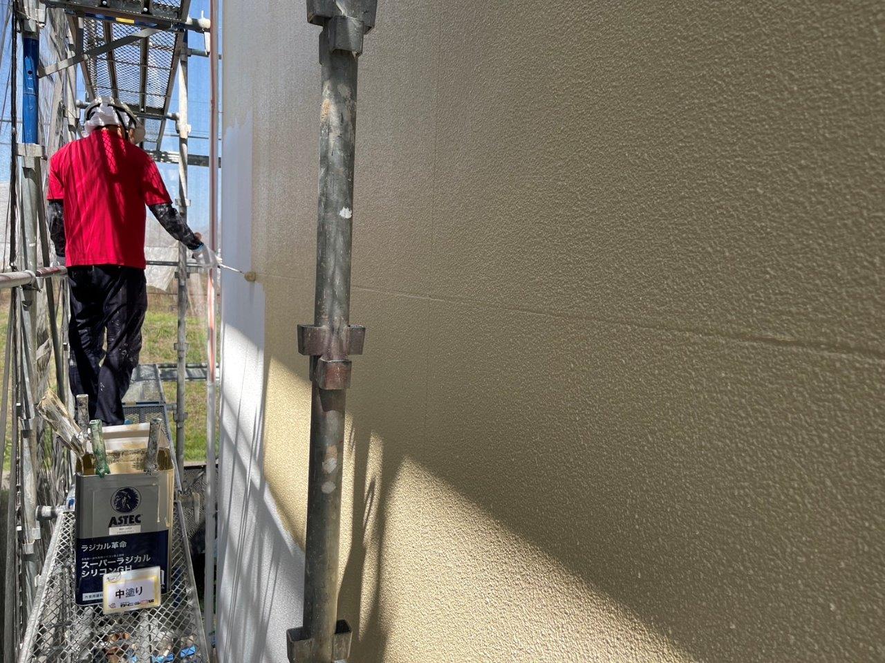 合志市K様邸　外壁塗装　ラジカルシリコンに強力防カビ材を添加して施工しました。