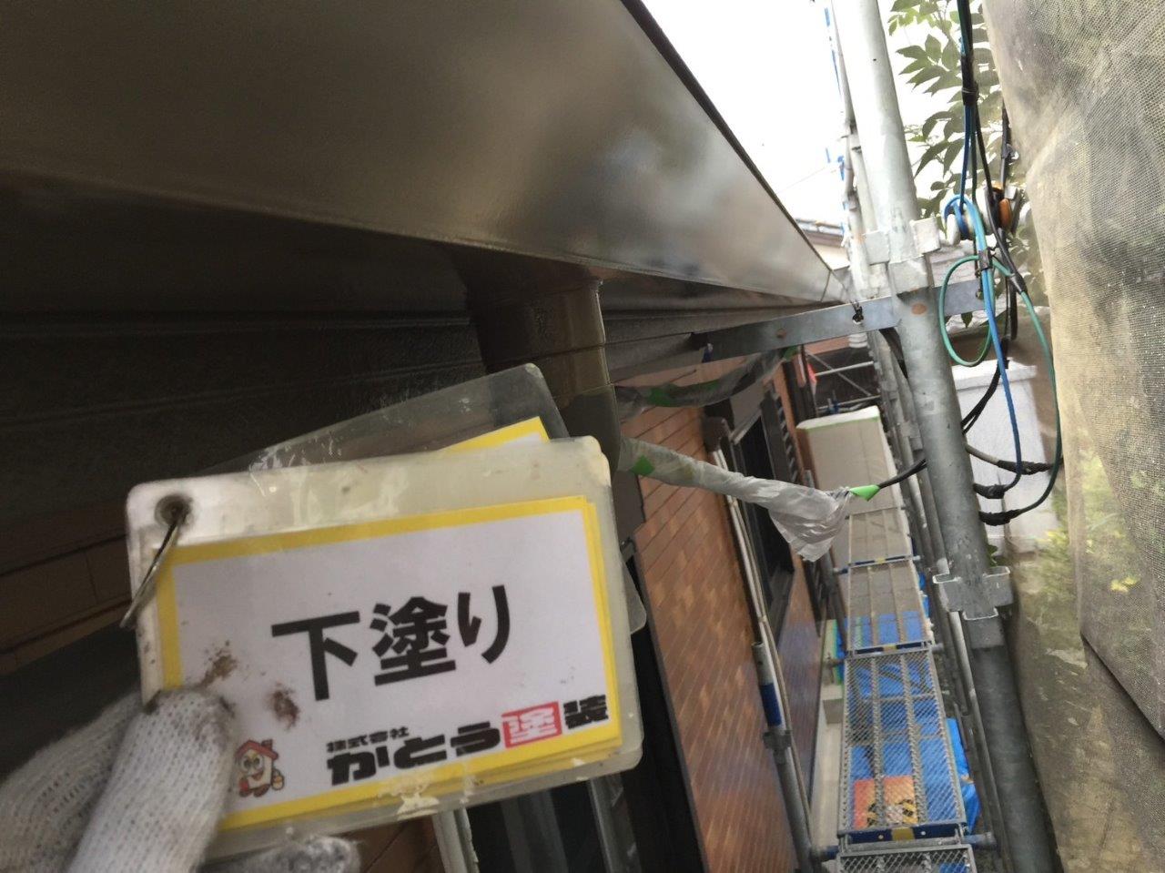 菊池市A様邸外壁塗装　雨どいの塗装をおこないました。