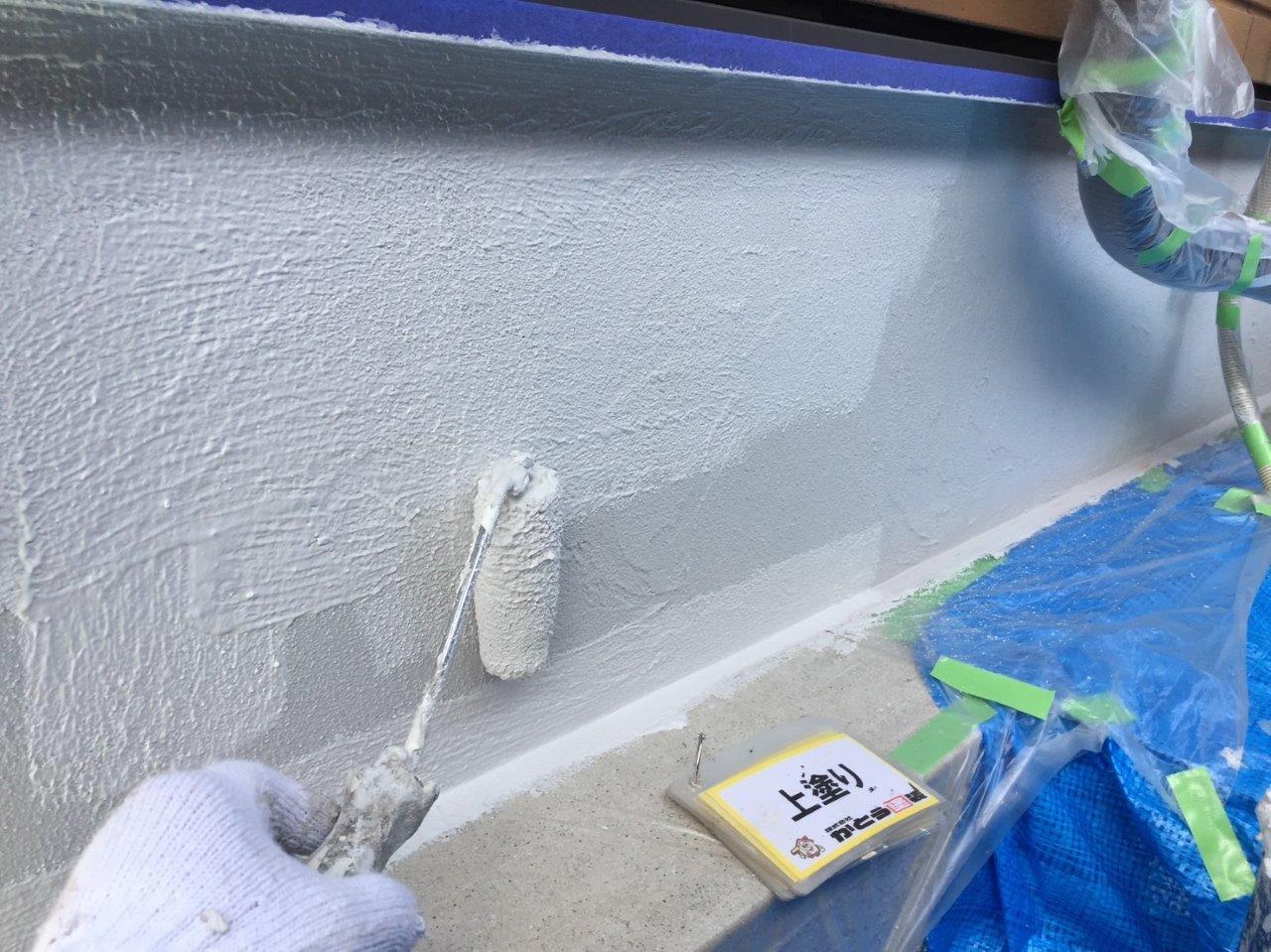 菊陽町k様邸外壁塗装　はばき塗装をしてひび割れ箇所を埋めました。