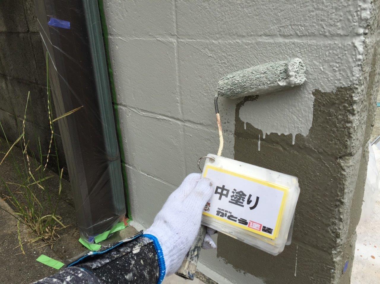 菊池市A様邸　外壁塗装　塀の塗装をしました。