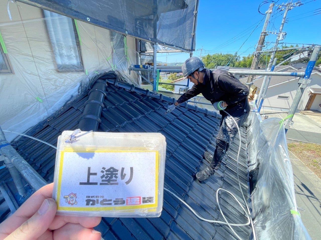 熊本市北区植木町S様邸外壁塗装，屋根瓦の塗装をおこないました。