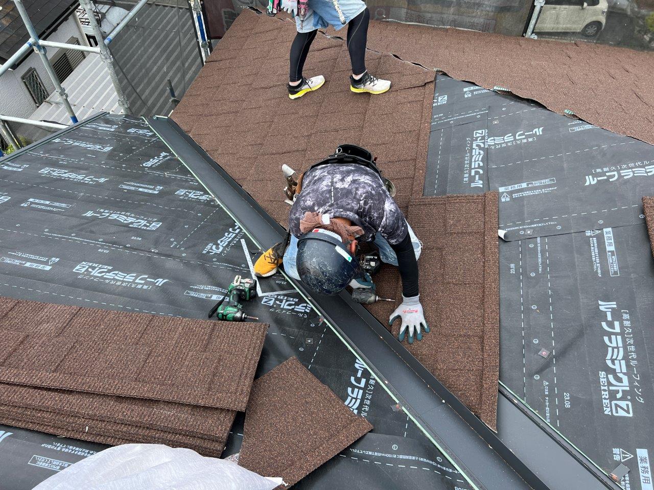 玉名市N様邸外壁塗装，屋根カバー工法セネター取り付け。２