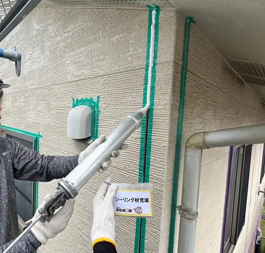 玉名市N様邸外壁塗装，シーリング工事をしました。