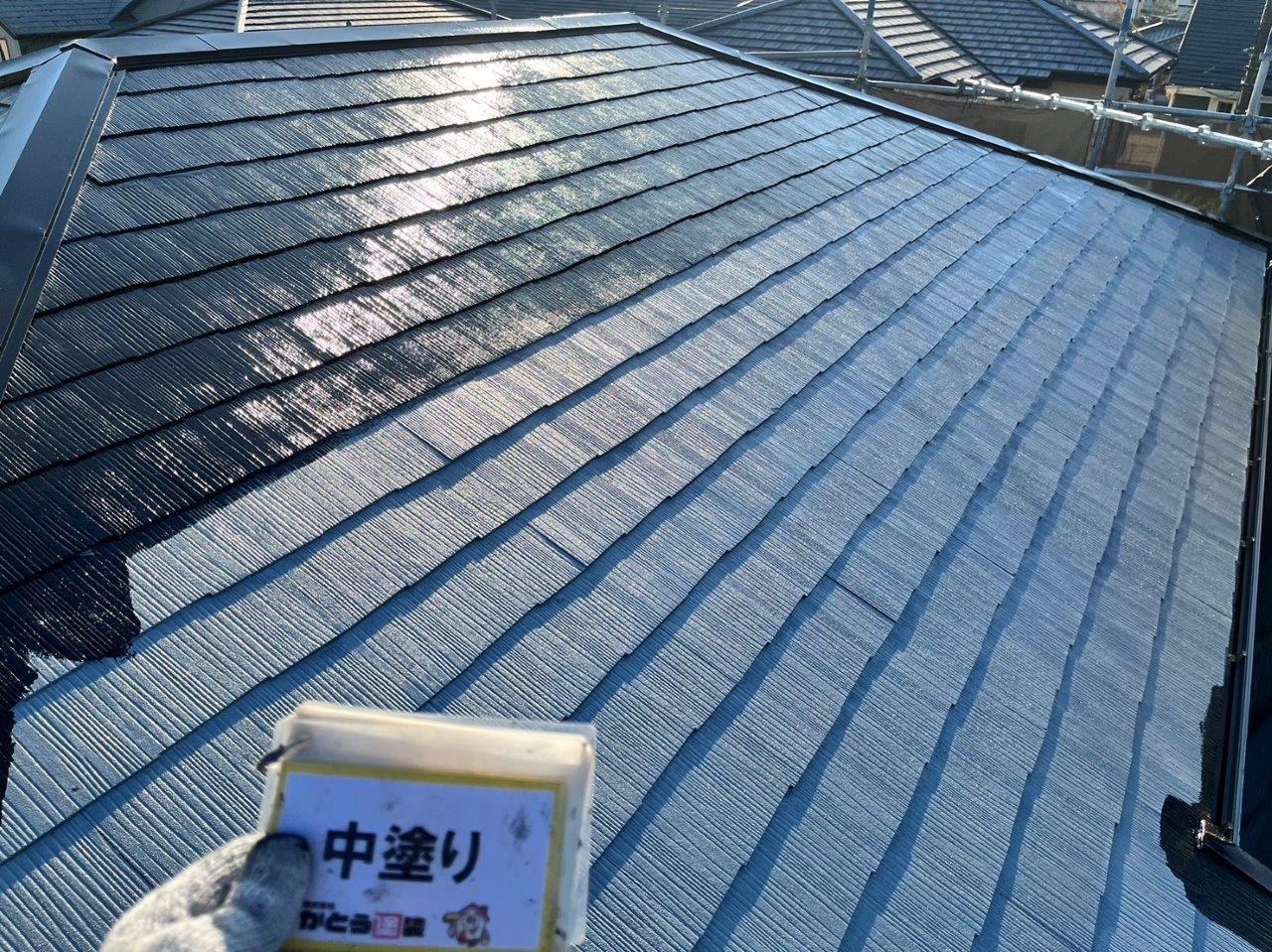 熊本県宇土市O様邸外壁塗装，雨戸の吹き付け、屋根塗装