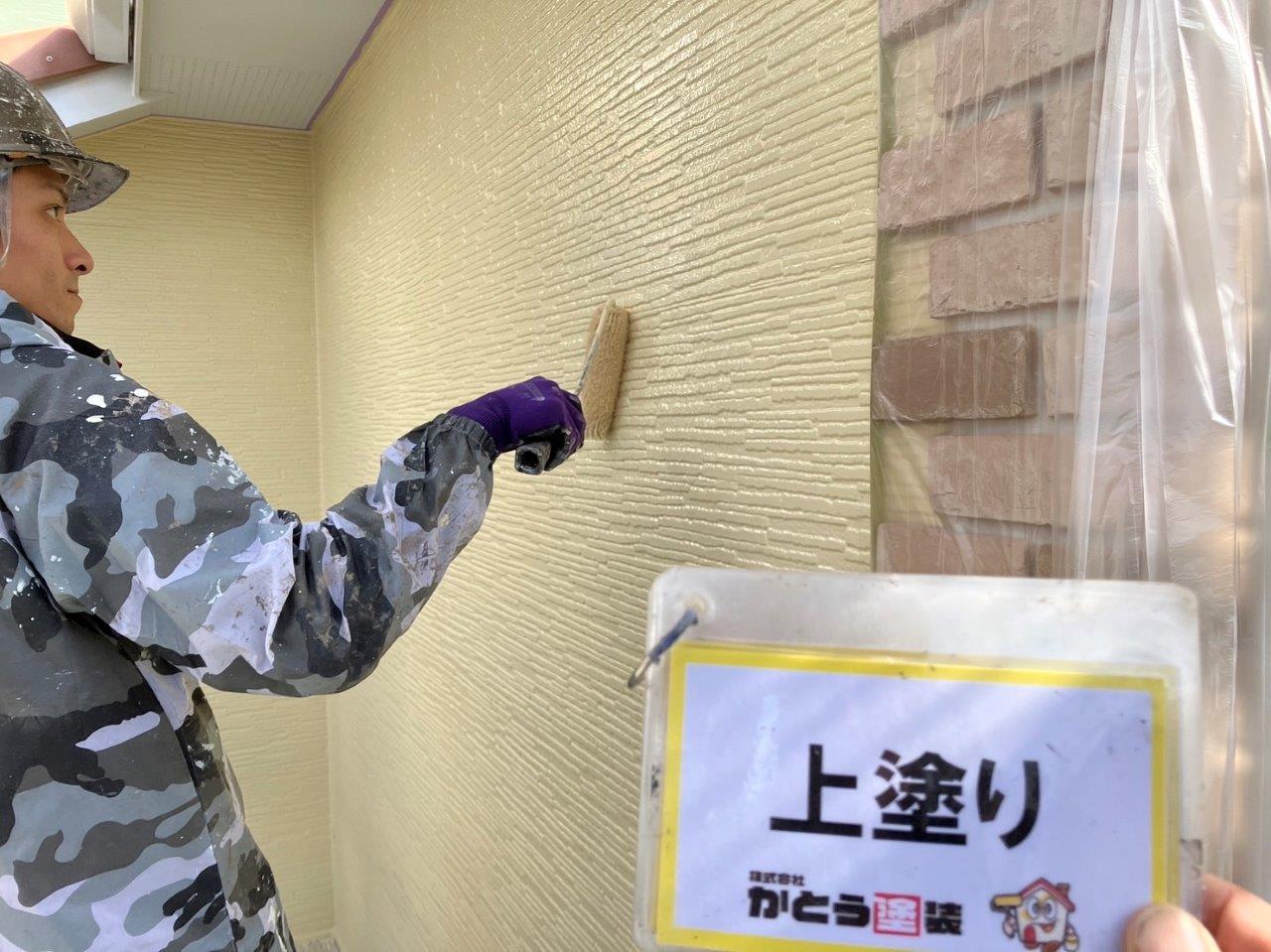 菊池郡菊陽町S様邸外壁塗装，外壁塗装を超高耐久の無機塗料で塗装しました。
