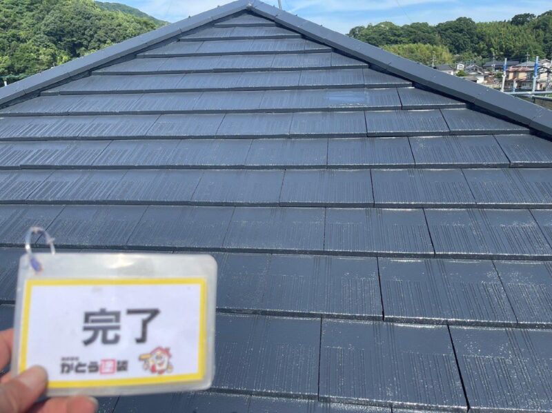 しっかりと屋根下地をコーティングしてますので、撥水効果もバッチリです。