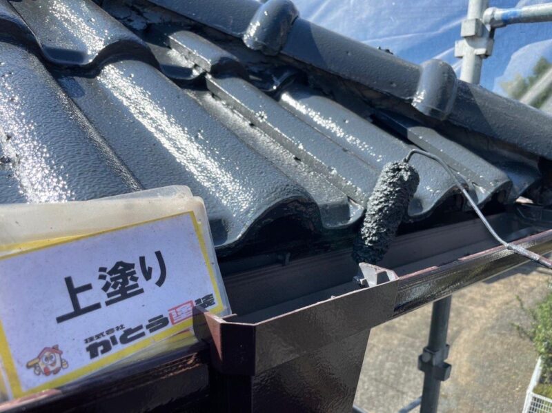 上塗りの様子です。