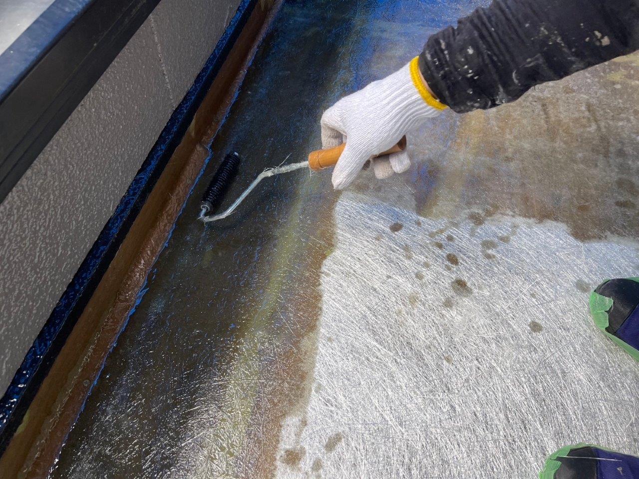 宇土市Y様邸外壁塗装，FRP防水をおこないました。