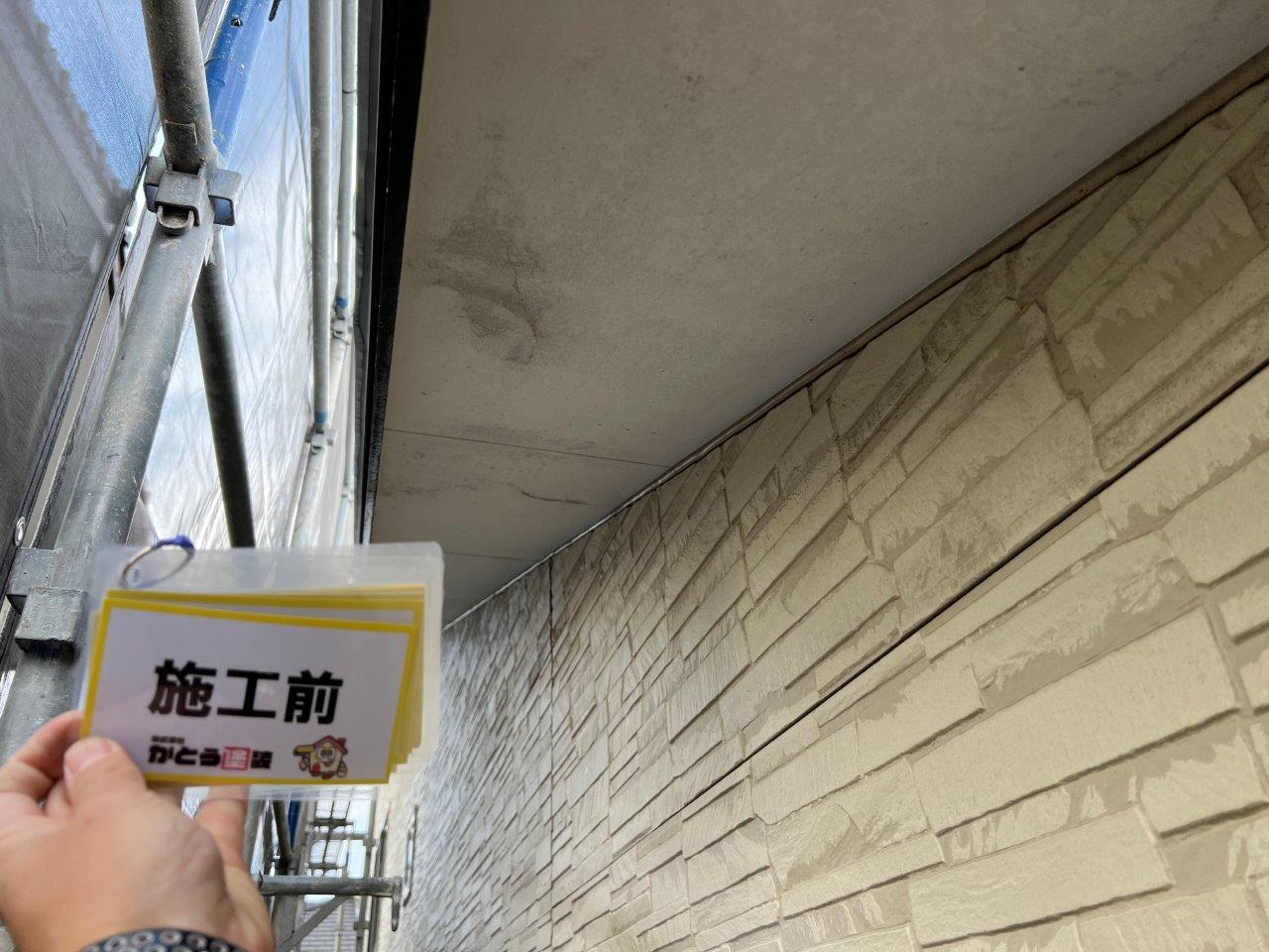 熊本市北区ｋ様邸外壁塗装，施工前のお写真です。築年数は9年になります。