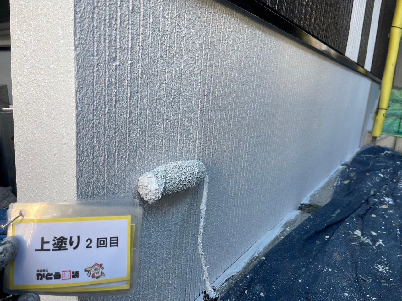 熊本市北区龍田T様邸外壁塗装，基礎のはばき塗装、付帯部の塗装