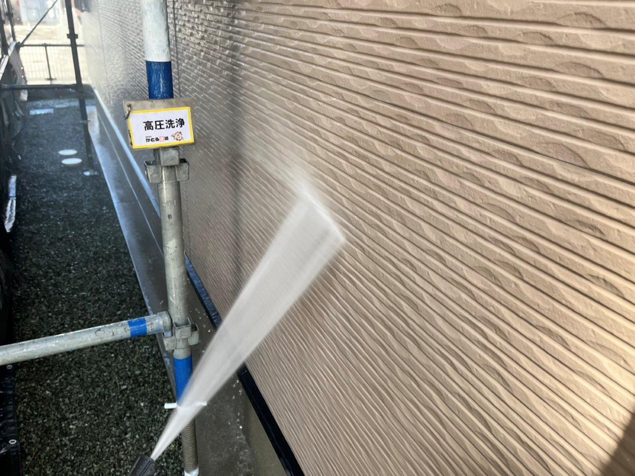熊本市東区長嶺S様邸外壁塗装，高圧洗浄をおこないました。