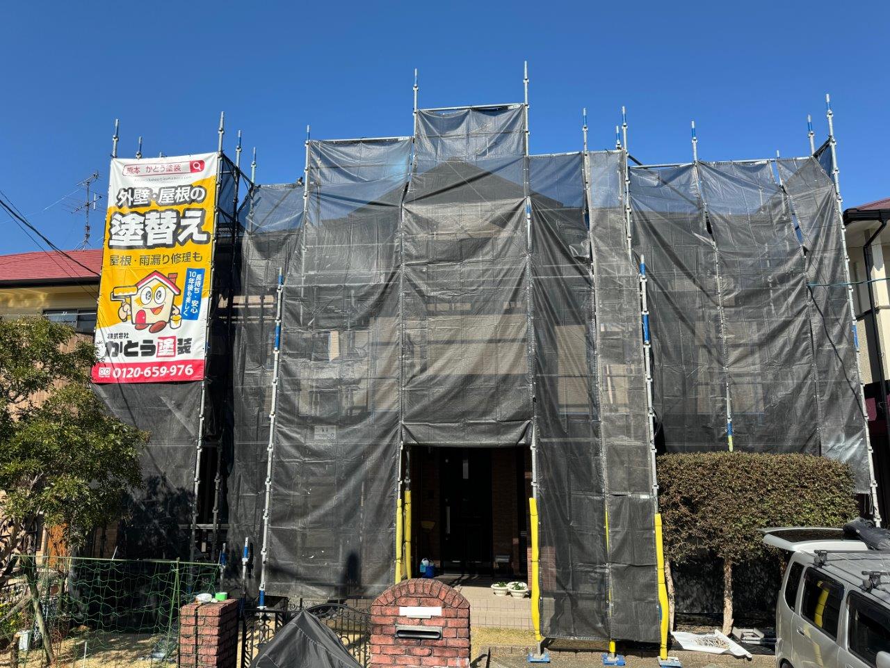 熊本市東区長嶺S様邸外壁塗装，施行前のお写真　シーリング工事をおこないました。