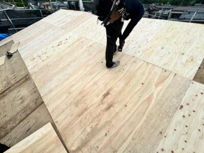 合志市M様邸屋根カバー工法，金属屋根履き替え工事を行いました。