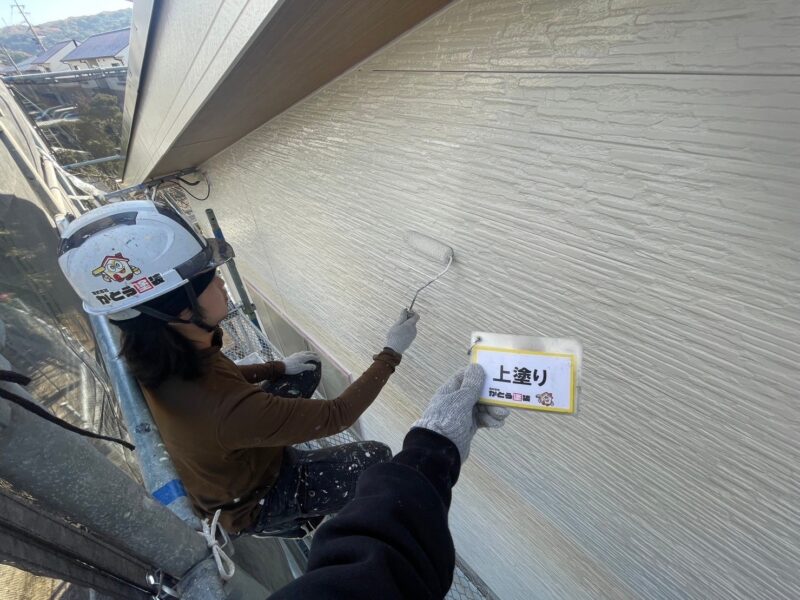 上塗りの様子です。