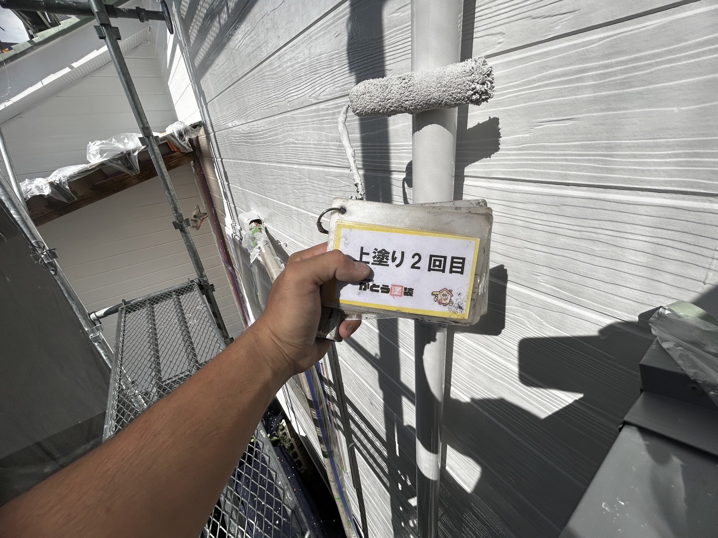 合志市K様邸外壁塗装，外壁と付帯部の塗装をおこないました