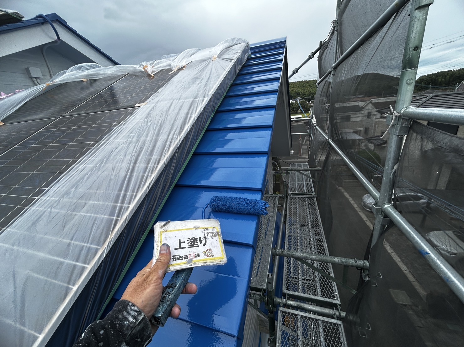 合志市K様邸外壁塗装，屋根の上塗りとバルコニー防水工事をおこないました