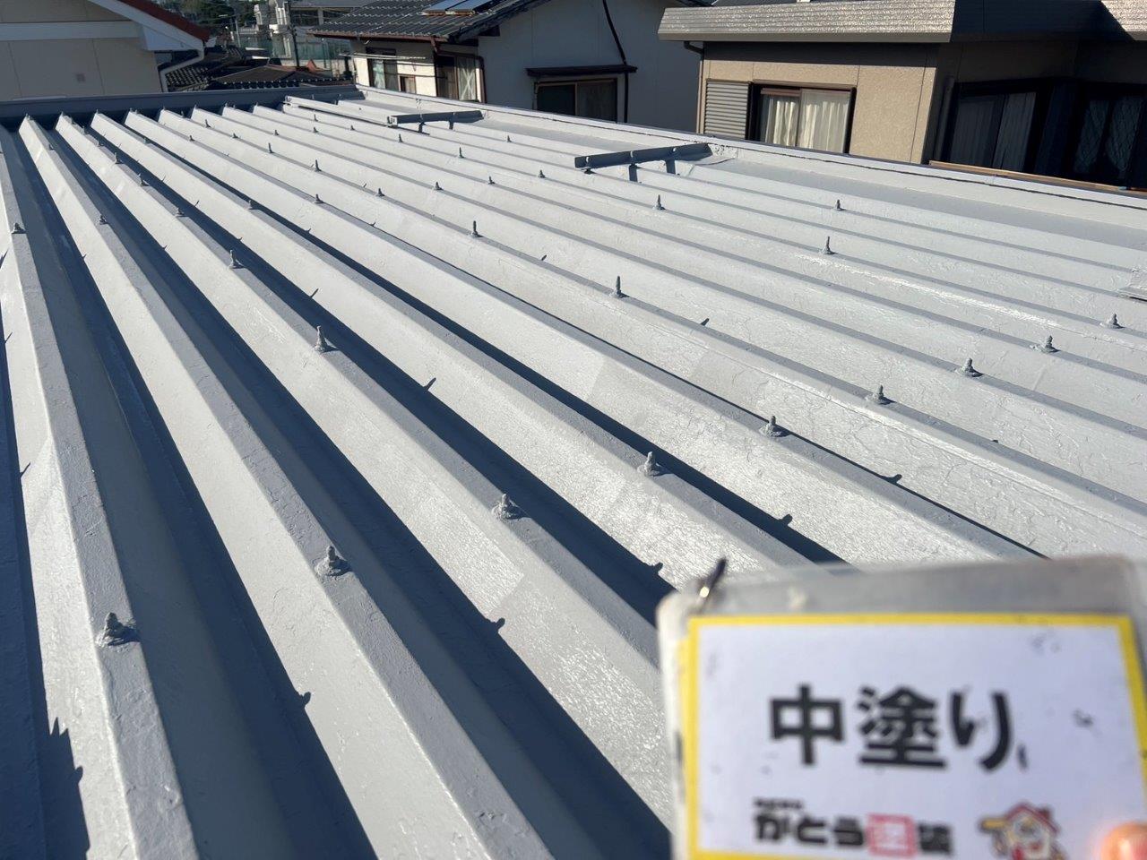 熊本市北区屋根塗装，断熱はGAINAセラミック塗装はGAINA