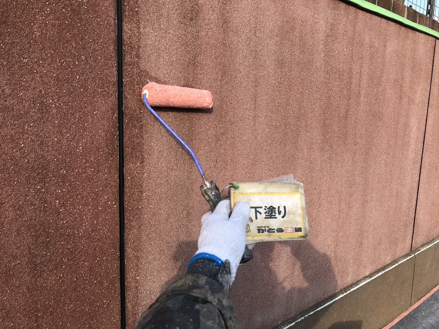 合志市M様邸外壁塗装，塀と外壁の塗装をおこないました