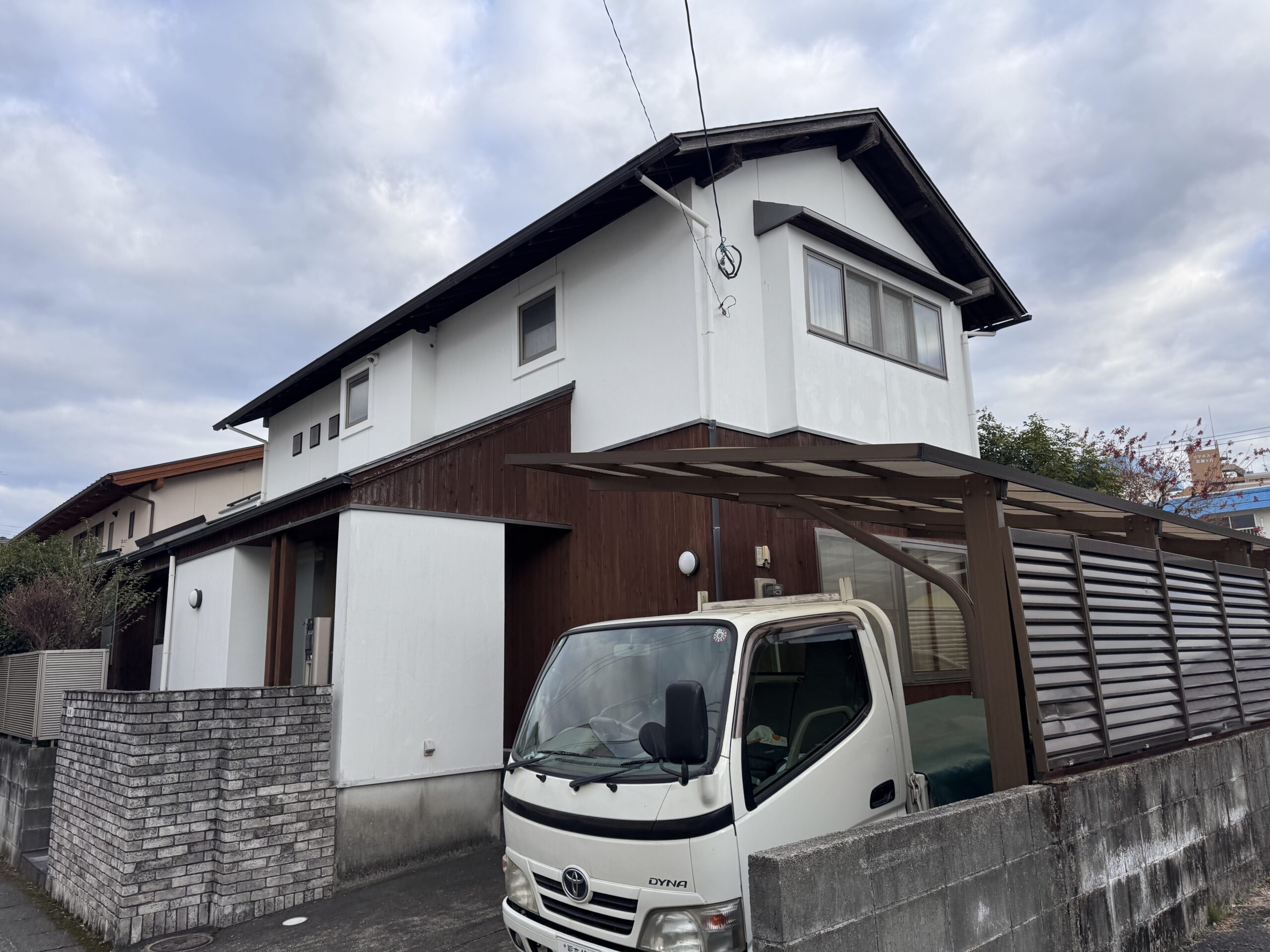 熊本市北区K様邸外壁塗装，施工前のお写真です