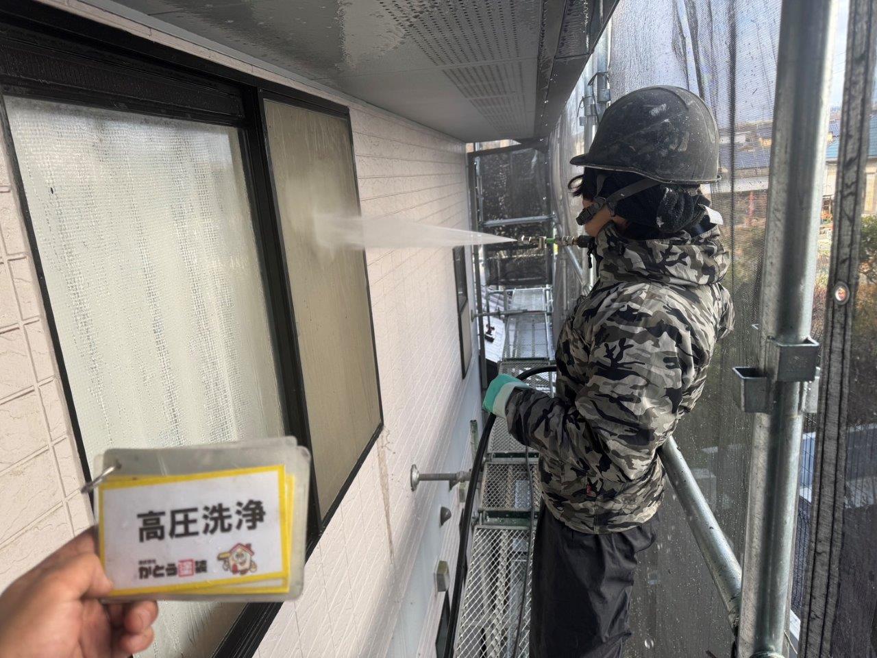 熊本市北区O様邸外壁塗装，高圧洗浄をおこないました