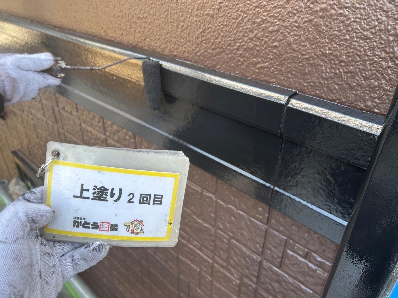 菊陽町Y様邸外壁塗装，上塗り塗装