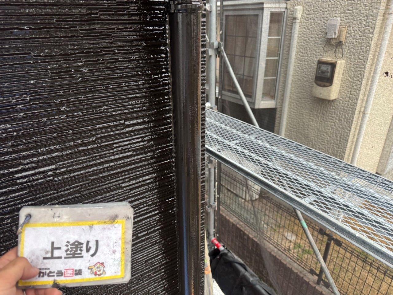 合志市I様邸外壁塗装，外壁を3分艶の塗料で施工しました