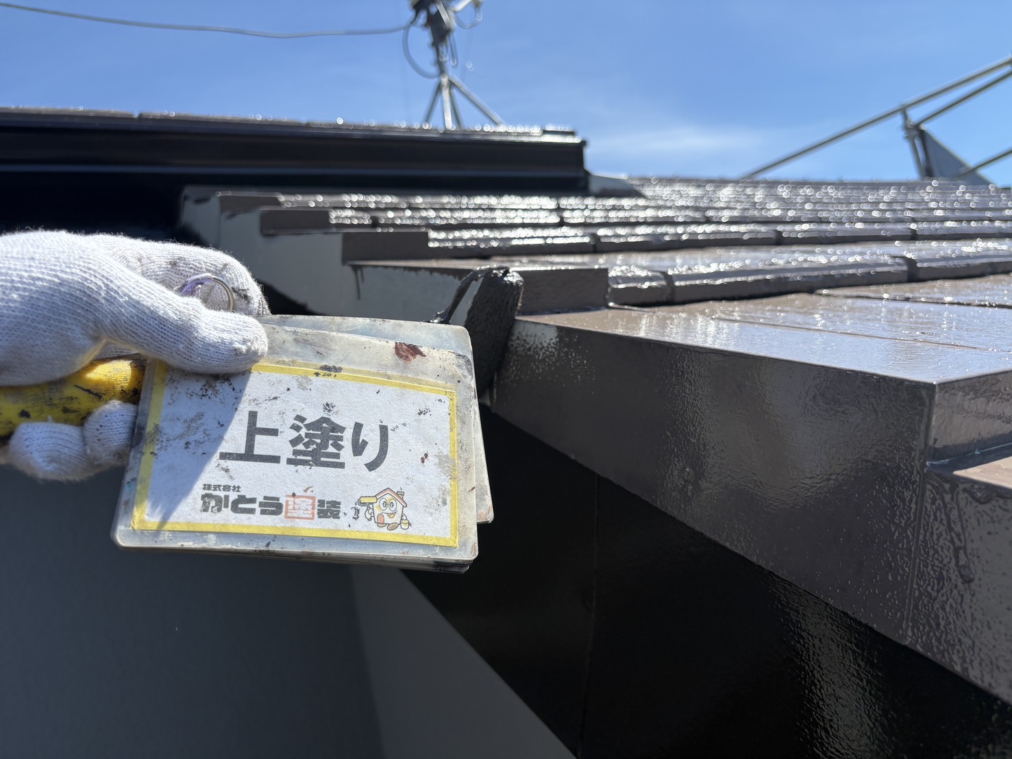 合志市ｋ様邸で断熱塗料のGAINAで外壁塗装を行いました