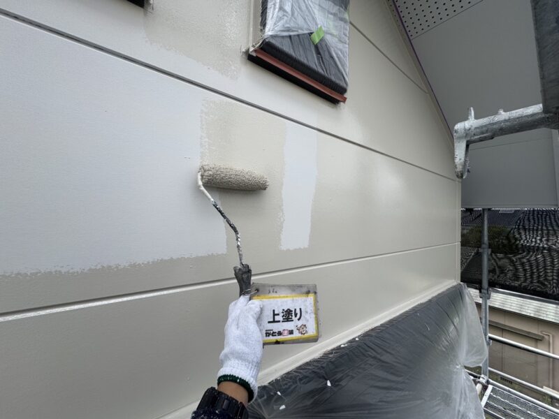 上塗りの様子です。