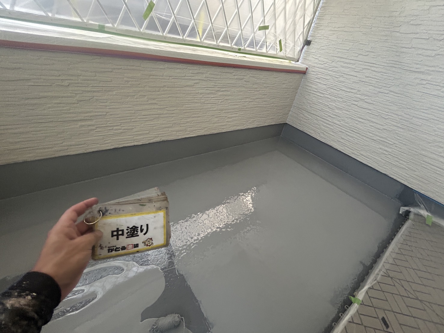 熊本市外壁塗装，屋根塗装工事　益城町H様邸　バルコニーの防水工事をおこないました