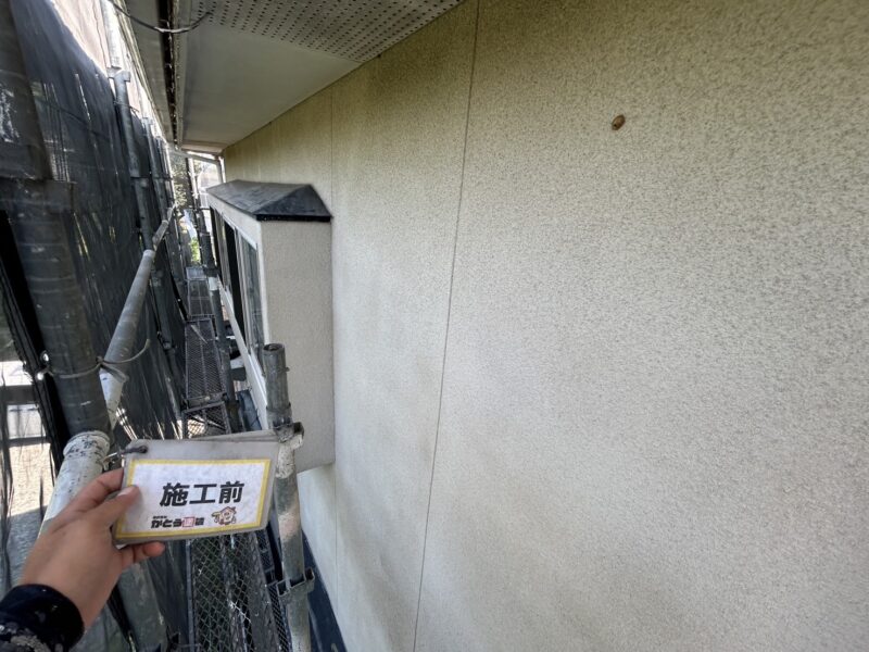 外壁は完全に白さは失われ、うっすらと黒く汚れていました。