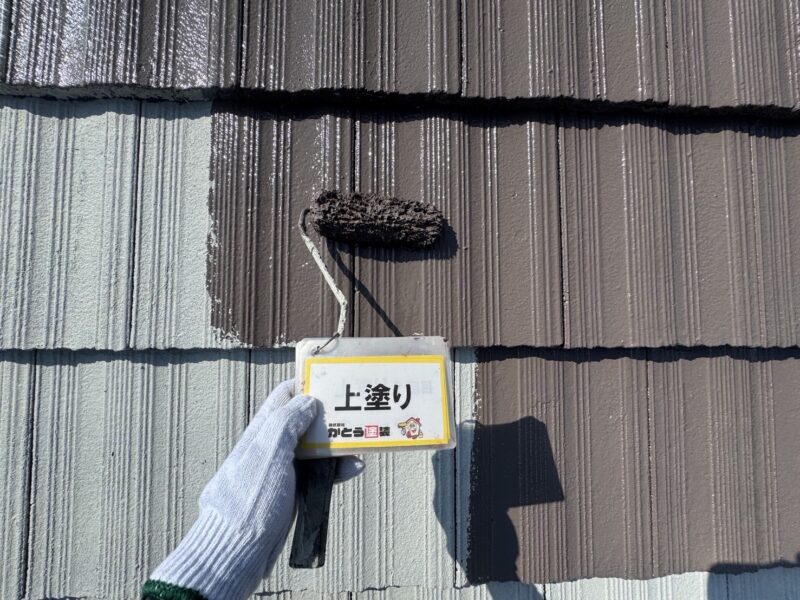 上塗りの様子です。