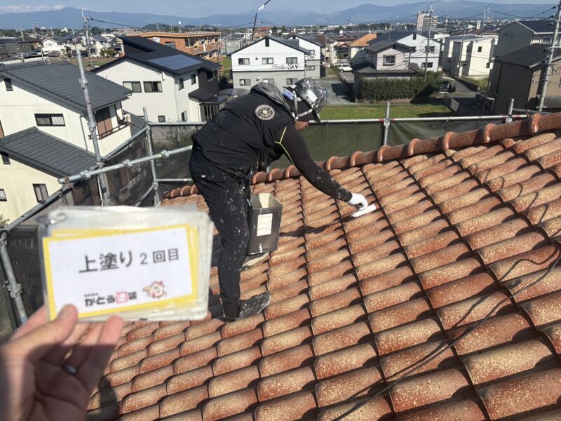 上塗り2回目の様子です。