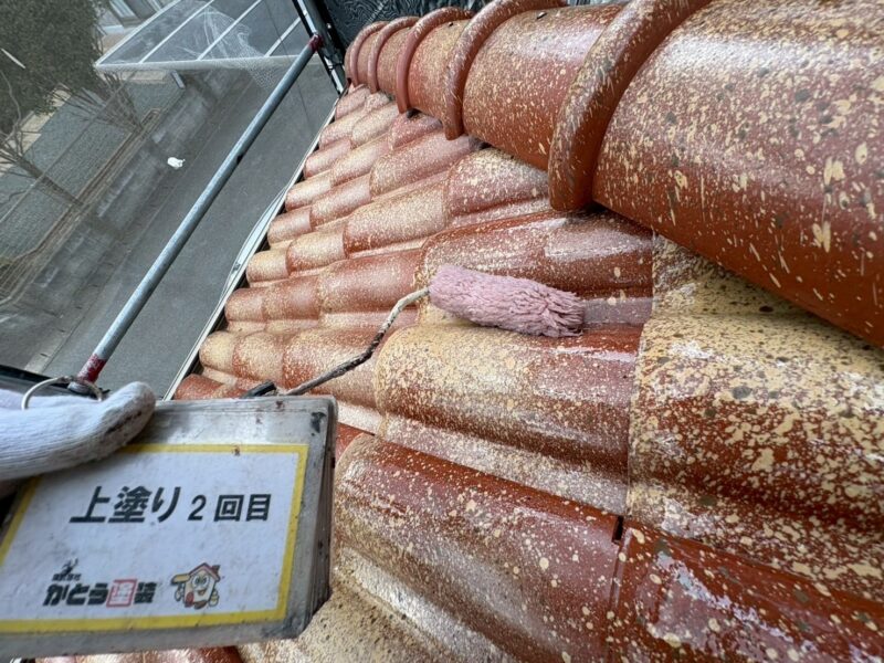 上塗り2回目の様子です。