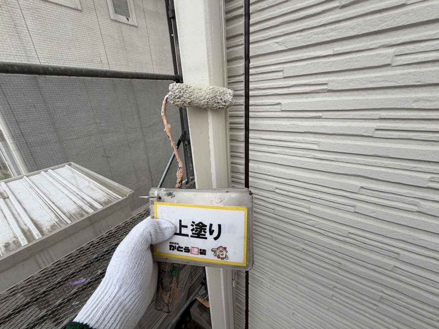 合志市K様邸外壁塗装工事　鉄部すべてサビ止めを施し、その上から仕上げ塗りをおこないました