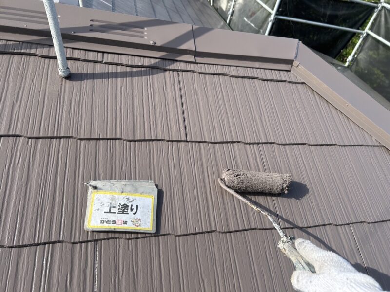 上塗りの様子です。