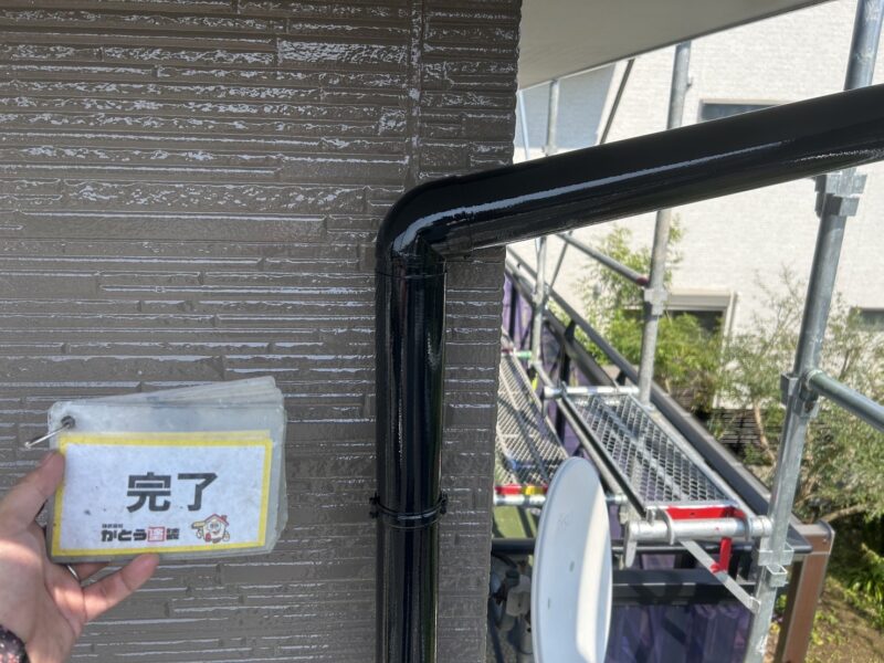 カーブ部分も塗り残しなく綺麗に施工できました。
