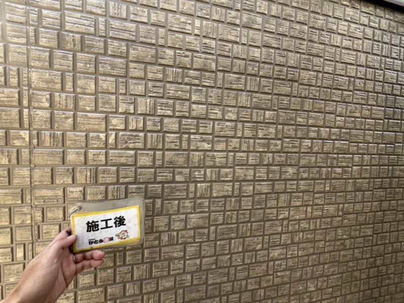 ブラウン系のWB多彩仕上げ工法は、上品かつ繊細で明るいモダンな印象に仕上がりました。