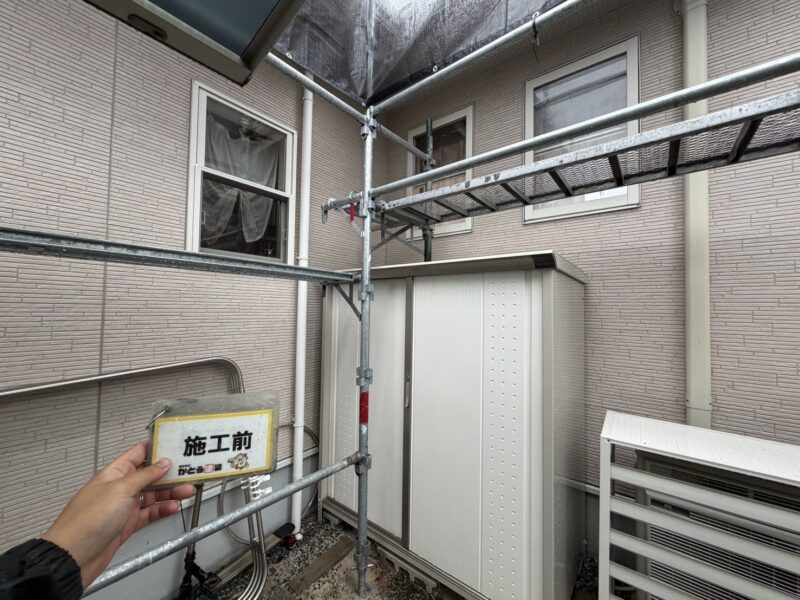 倉庫は移動させ、隠れている部分の外壁塗装もおこないます。
