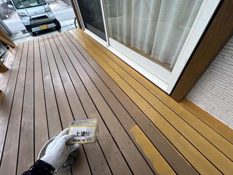 上塗りの様子です。