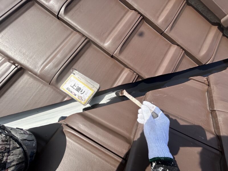 上塗りの様子です。