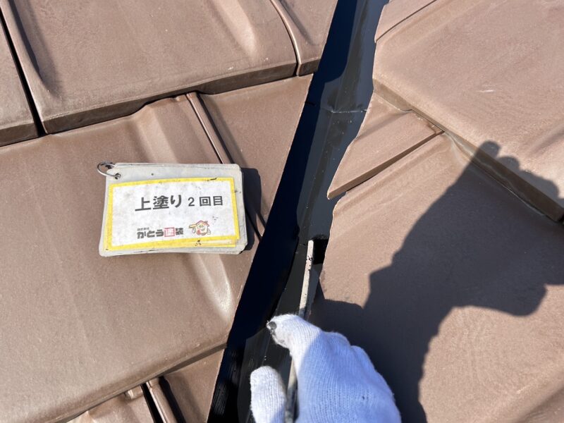 上塗り2回目の様子です。
