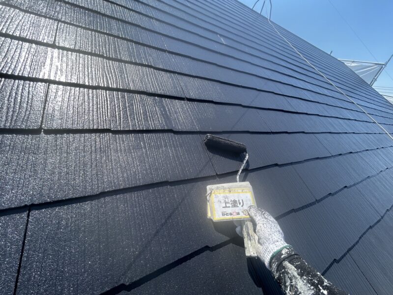 上塗りの様子です。